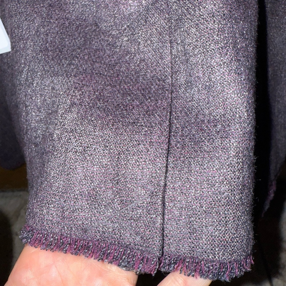 Grey/dark purple blazer with fake front pockets NWT 0P classiques entier - Picture 7 of 15
